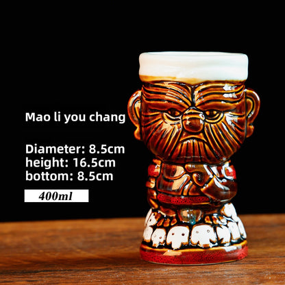 Retro Tiki Themed Ceramic Cocktail Cup