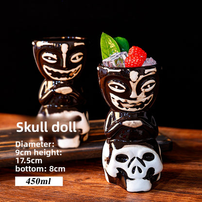 Retro Tiki Themed Ceramic Cocktail Cup