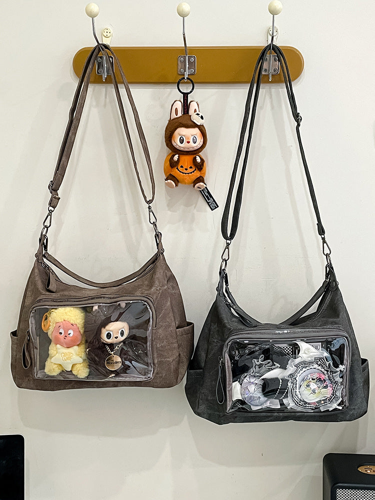 Retro Transparent Shoulder Tote Bag