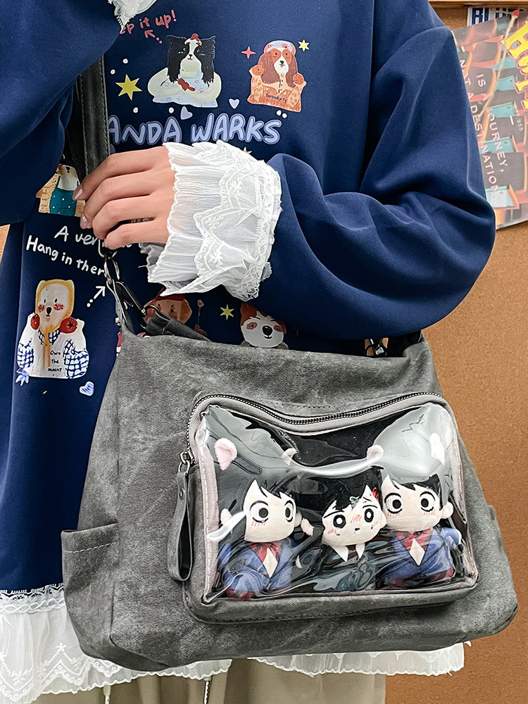 Retro Transparent Shoulder Tote Bag