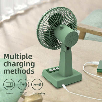 Retro USB Desktop Fan with Rechargeable Battery
