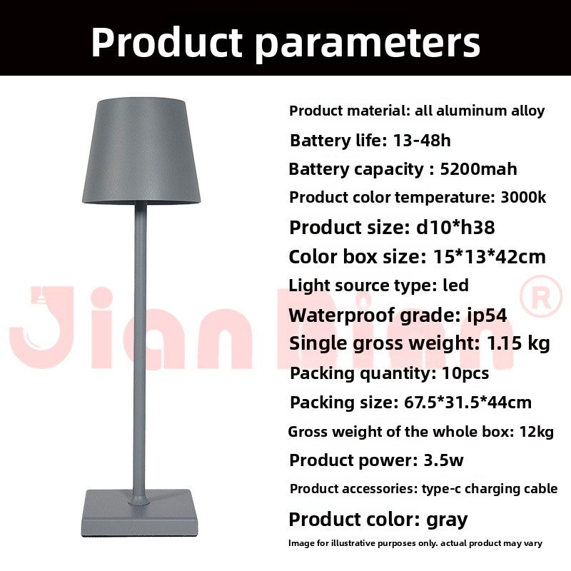 Retro USB Rechargeable Table Lamp with Stepless Dimming