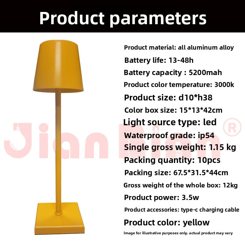 Retro USB Rechargeable Table Lamp with Stepless Dimming