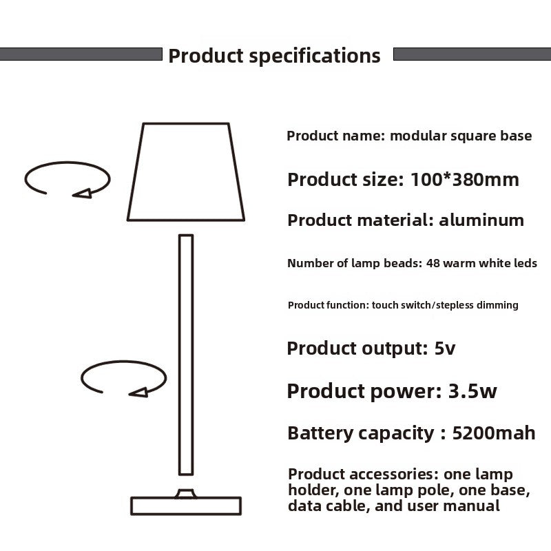 Retro USB Rechargeable Table Lamp with Stepless Dimming