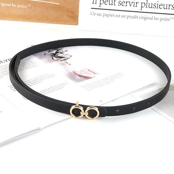 Retro versatile buttoned leather belt