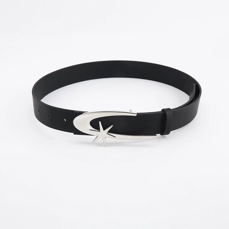 Retro versatile buttoned leather belt