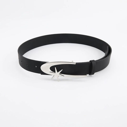 Retro versatile buttoned leather belt