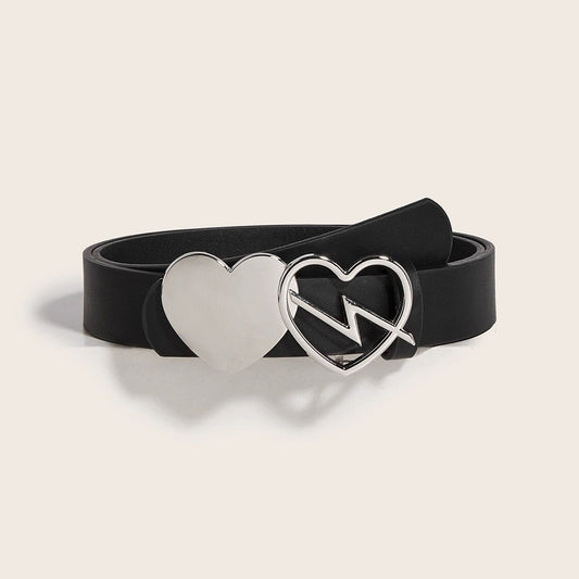 Retro versatile buttoned leather belt