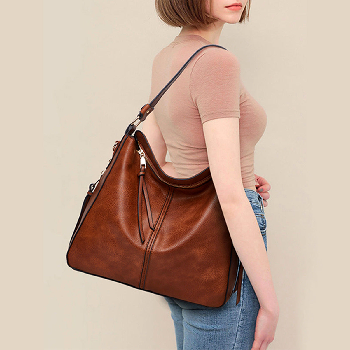 Retro Vertical Square Shoulder Bag