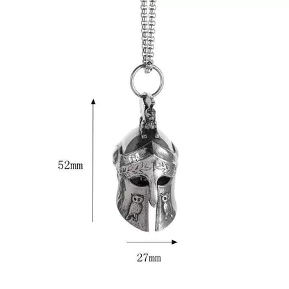 Retro Viking Warrior Head Pendant Necklace