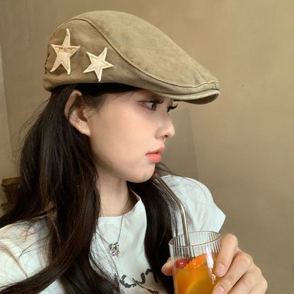 Retro washed denim front hat