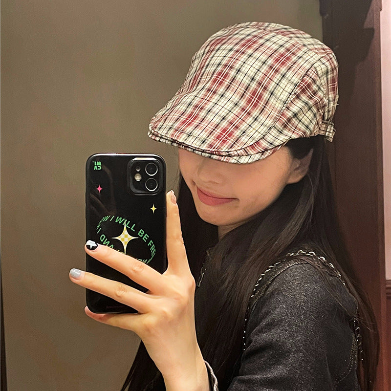 Retro washed denim front hat