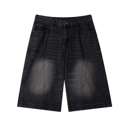 Retro Washed Denim Shorts for Men