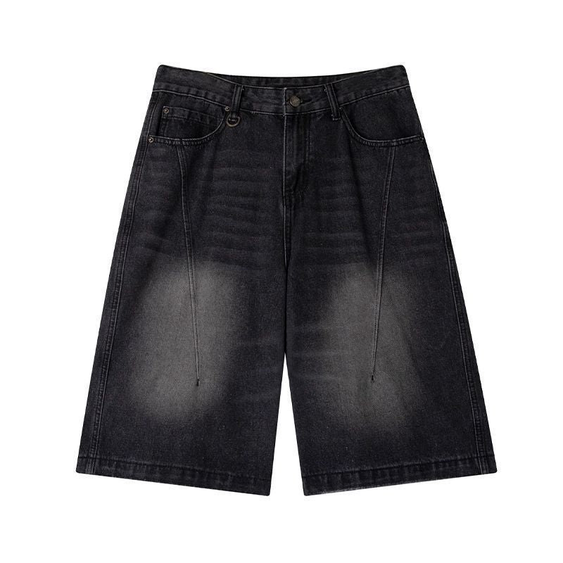 Retro Washed Denim Shorts for Men