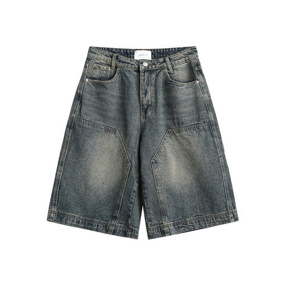 Retro Washed Denim Shorts