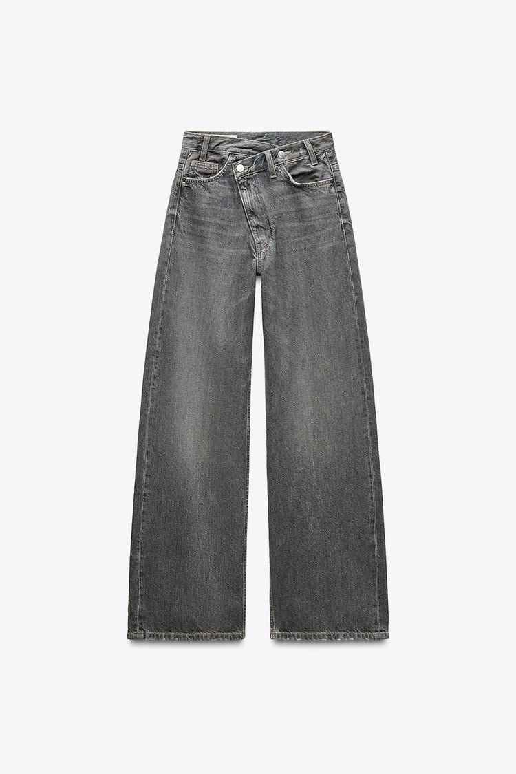 Retro Washed Denim Straight Leg Jeans