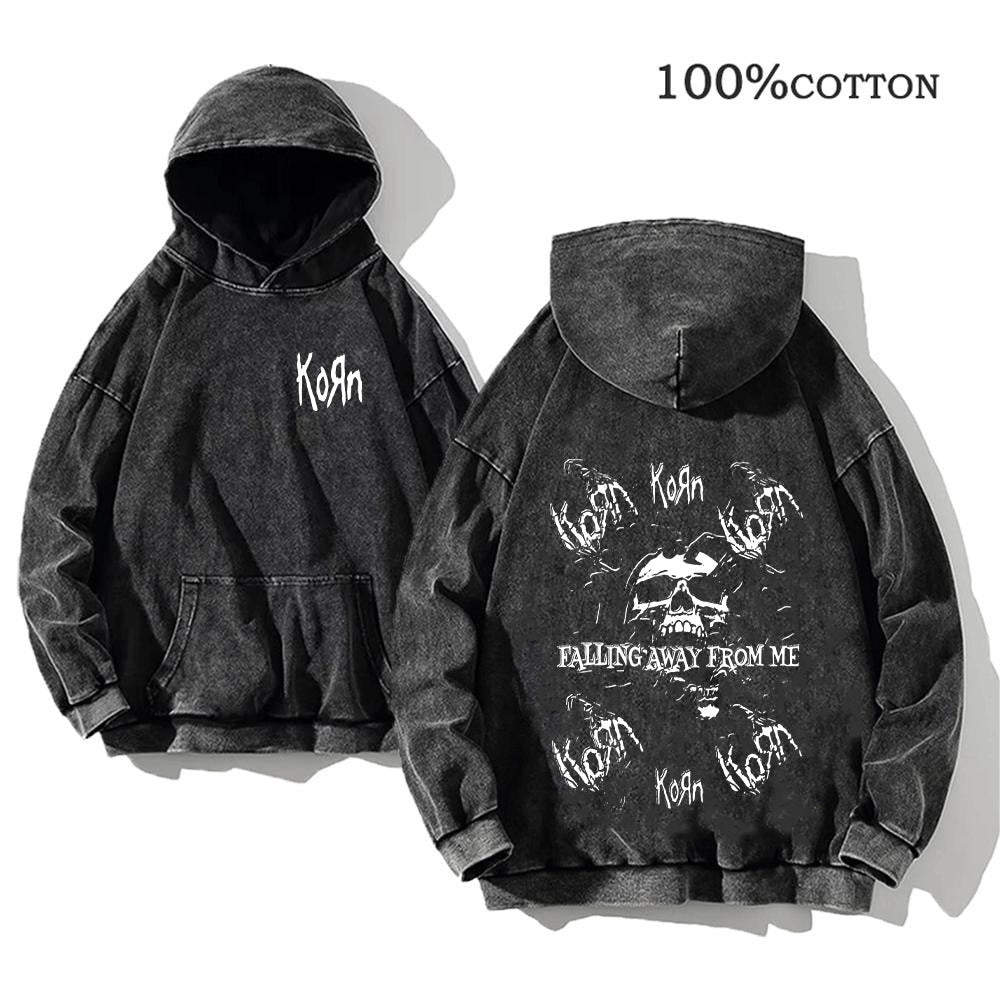 Retro washed hooded sweater