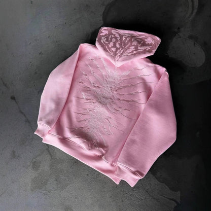 Retro Washed Print Hooded Sweatshirt