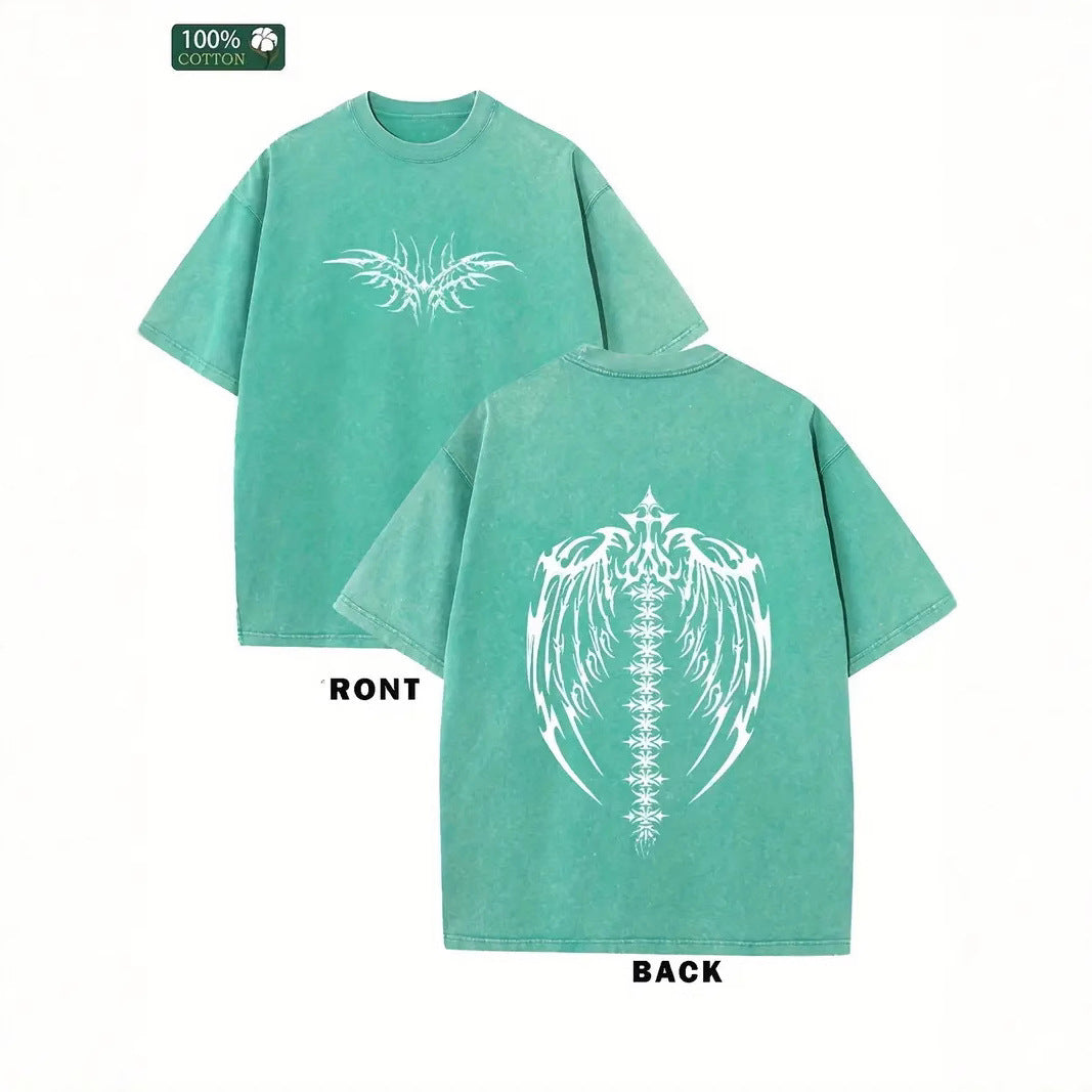 Retro Washed Round Neck Short-Sleeved T-Shirt