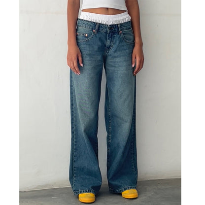 Retro Washed Straight Leg Women's Jeans