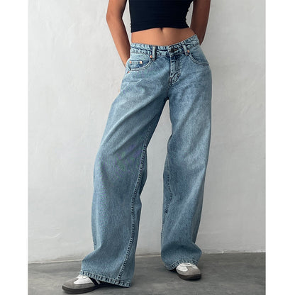 Retro Washed Straight Leg Women's Jeans
