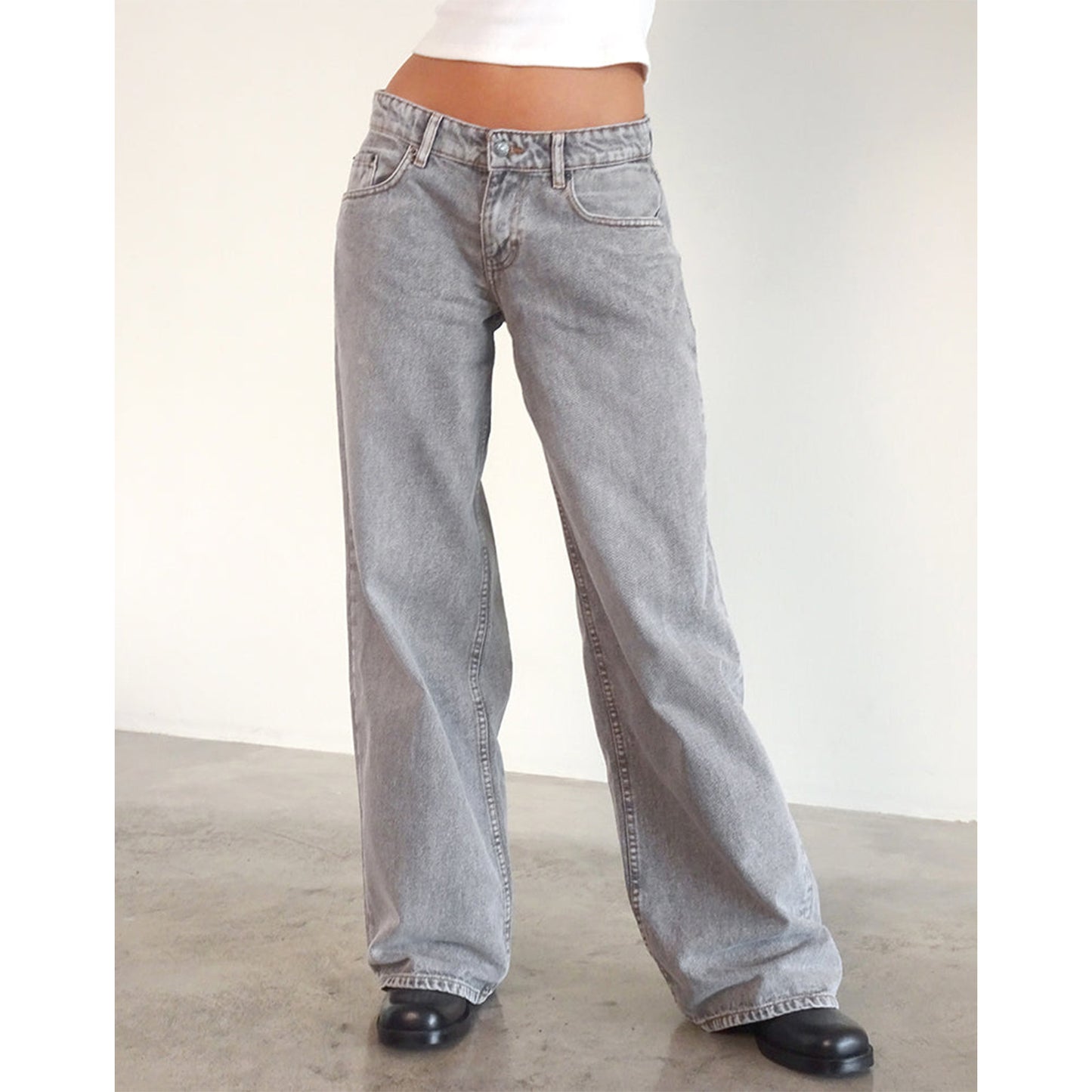 Retro Washed Straight Leg Women's Jeans
