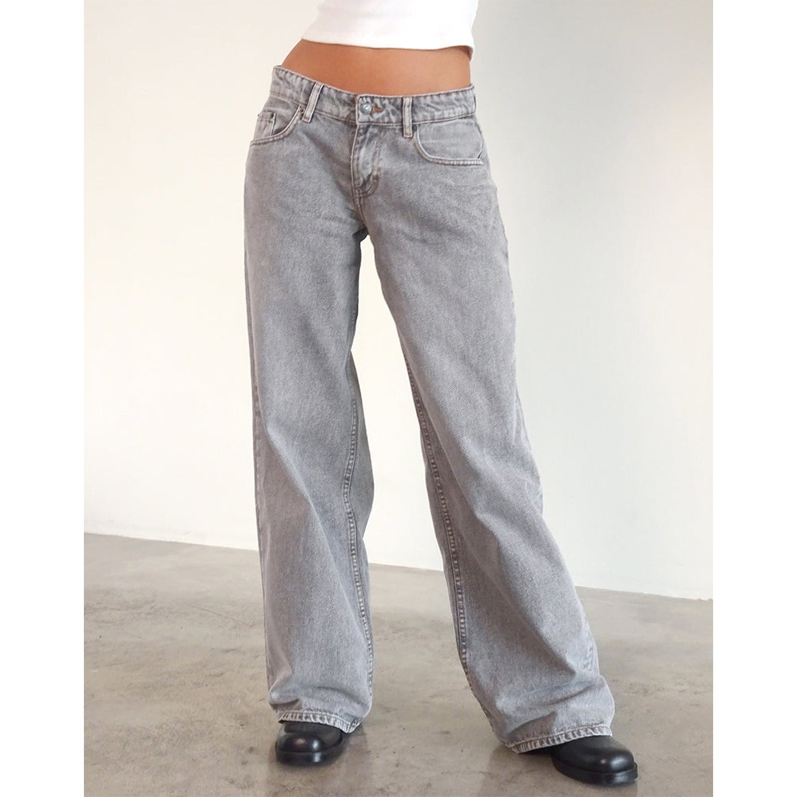 Retro Washed Straight Leg Women's Jeans