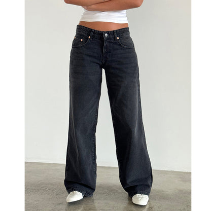 Retro Washed Straight Leg Women's Jeans
