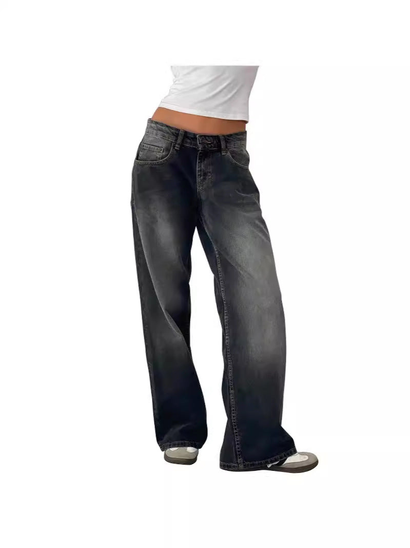 Retro Washed Straight Leg Women's Jeans
