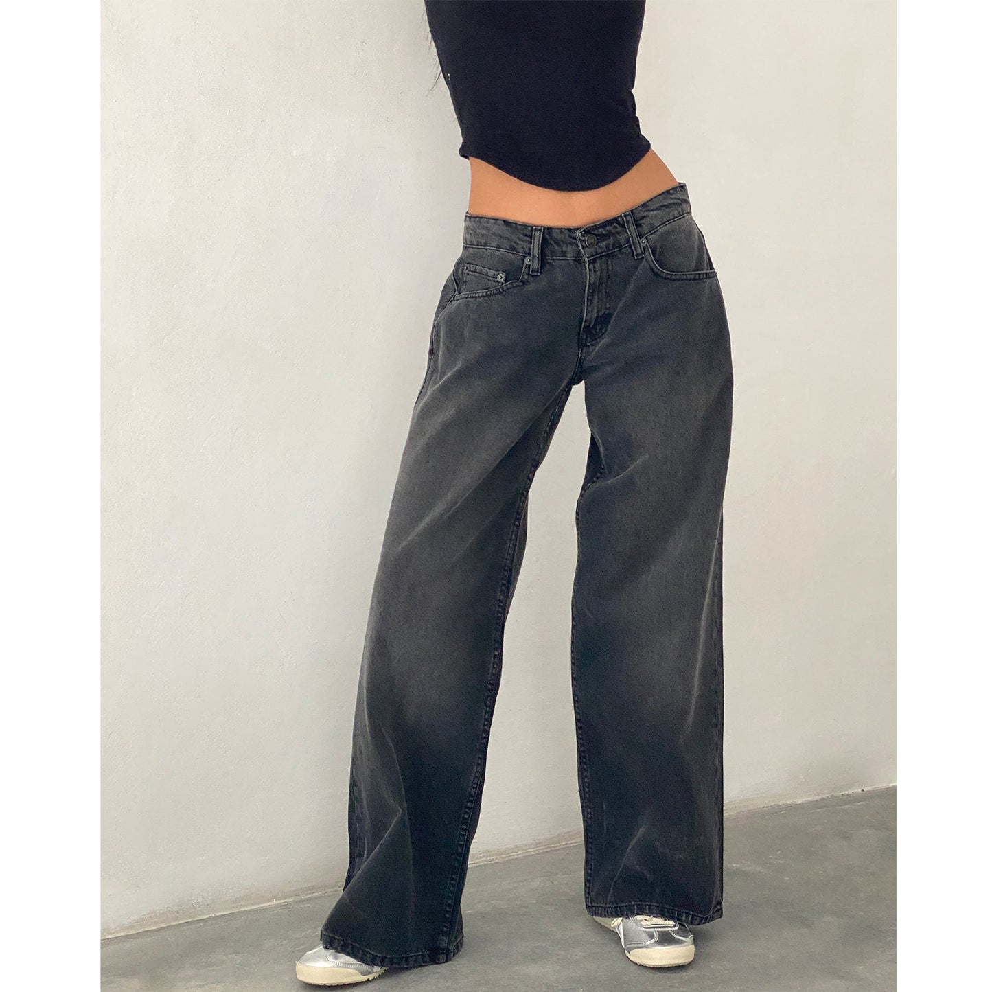 Retro Washed Straight Leg Women's Jeans