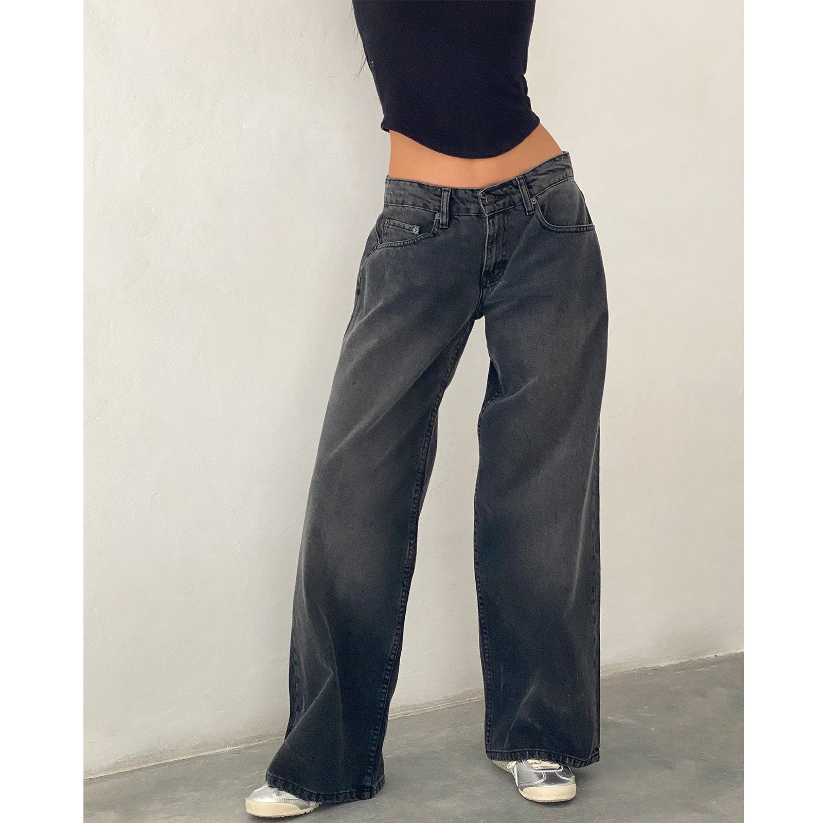 Retro Washed Straight Leg Women's Jeans