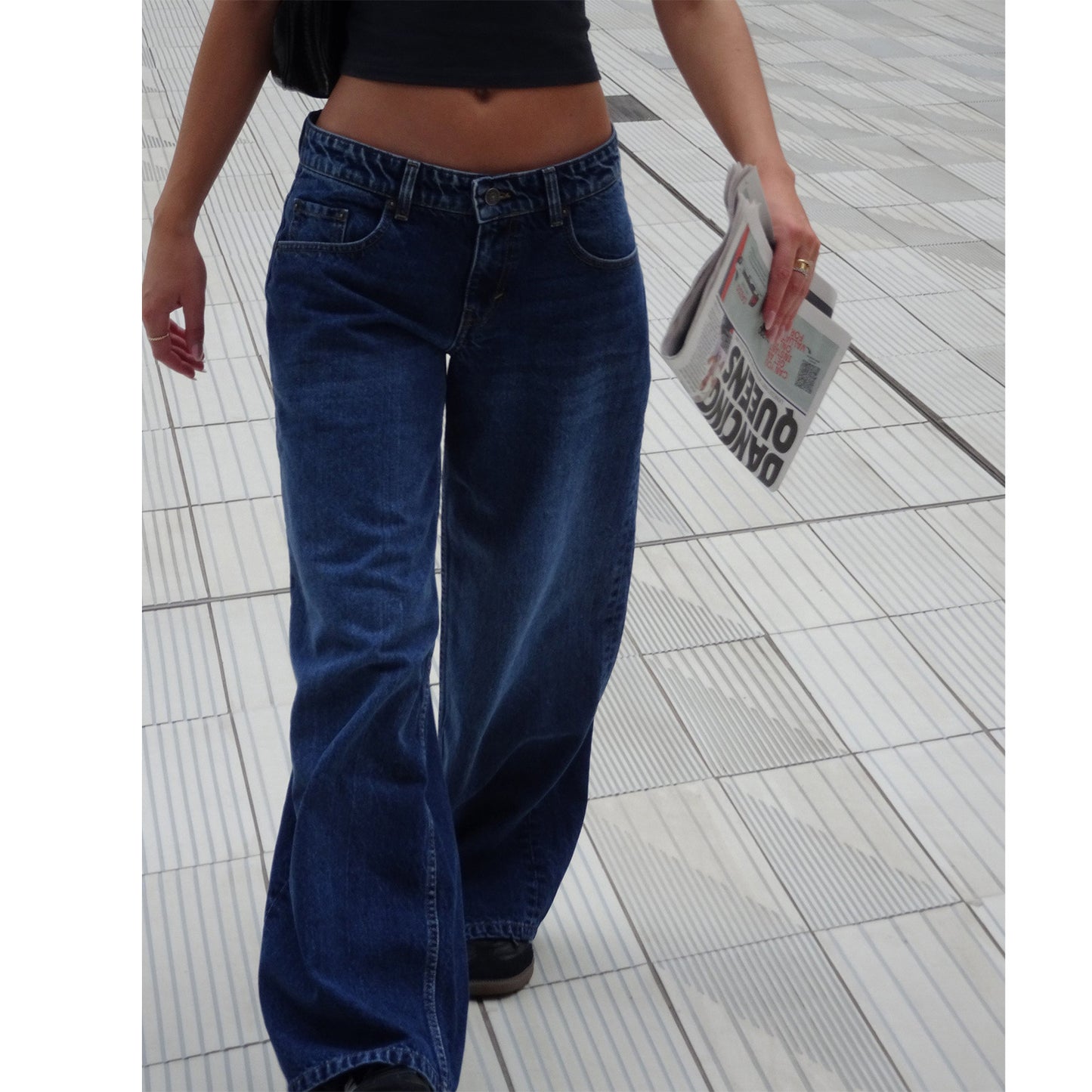 Retro Washed Straight Leg Women's Jeans
