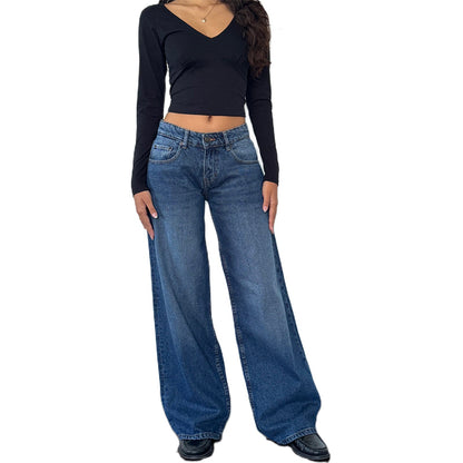 Retro Washed Straight Leg Women's Jeans