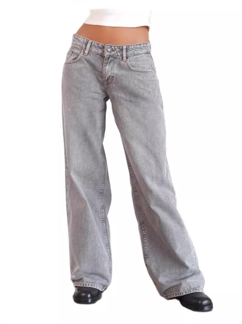 Retro Washed Straight Leg Women's Jeans