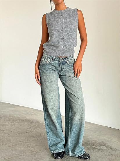 Retro Washed Straight Leg Women's Jeans