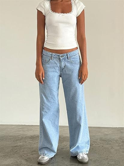 Retro Washed Straight Leg Women's Jeans
