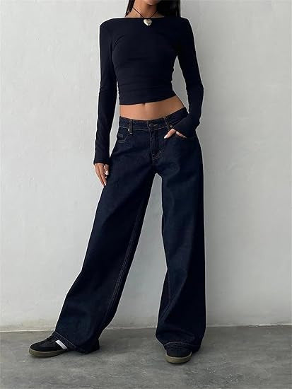 Retro Washed Straight Leg Women's Jeans