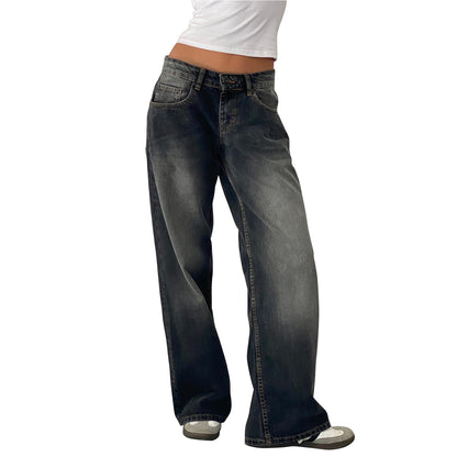 Retro Washed Straight Leg Women's Jeans