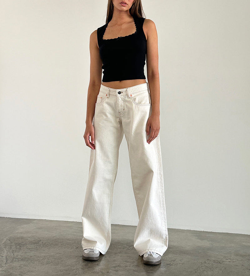 Retro Washed Straight Leg Women's Jeans
