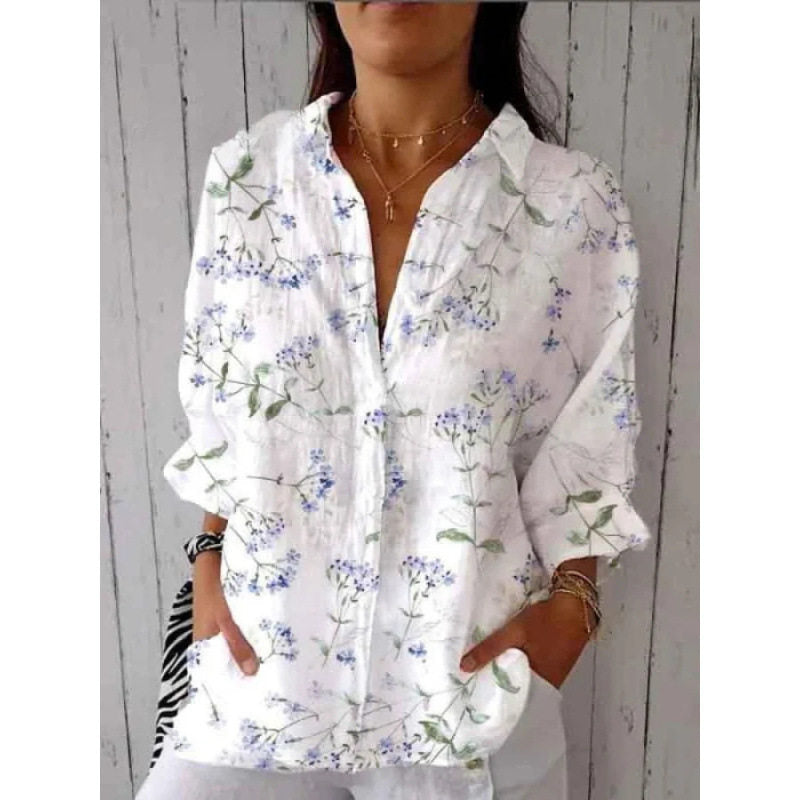 Retro Watercolor Cat Print Shirt and Pants Set with Scarf