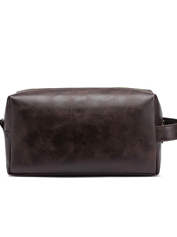 Retro Waterproof PU Travel Toiletry Bag