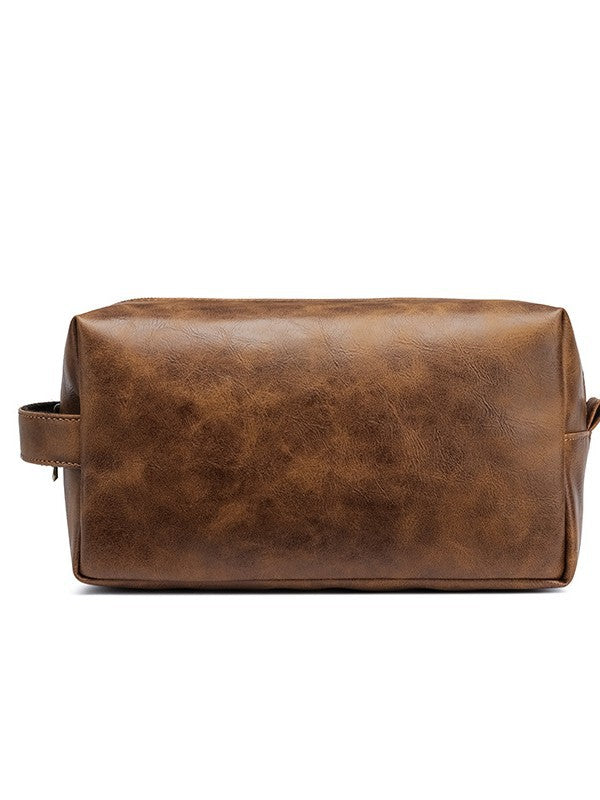 Retro Waterproof PU Travel Toiletry Bag