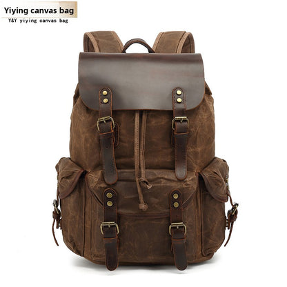 Retro Waxed Canvas Laptop Backpack
