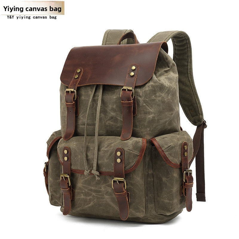 Retro Waxed Canvas Laptop Backpack