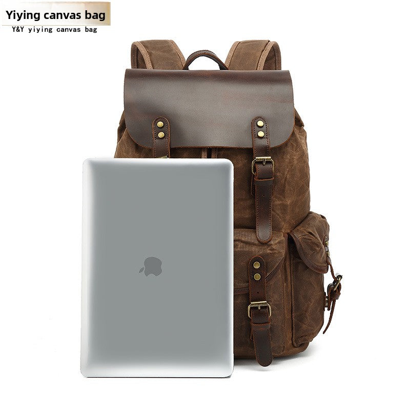 Retro Waxed Canvas Laptop Backpack