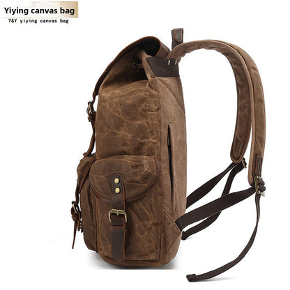 Retro Waxed Canvas Laptop Backpack