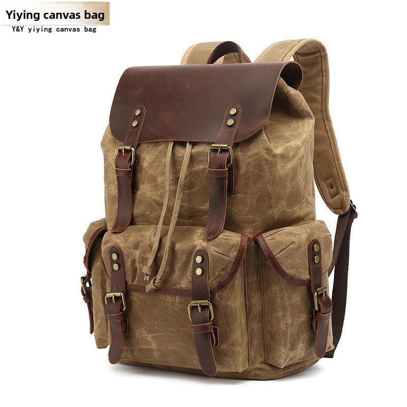 Retro Waxed Canvas Laptop Backpack