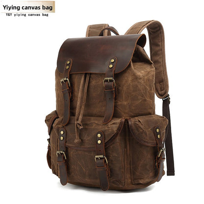 Retro Waxed Canvas Laptop Backpack