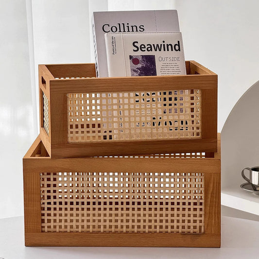 Retro wicker storage basket
