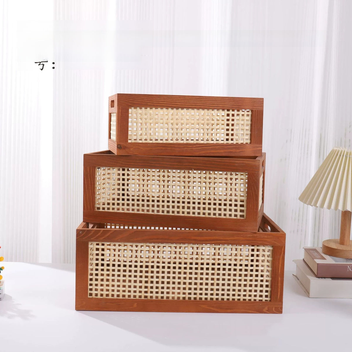 Retro wicker storage basket